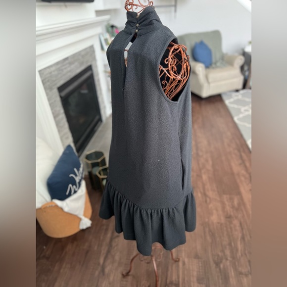 Anthropologie Maeve Black Sleeveless Dress with Ruffle Bottom Size Small - Picture 8 of 16